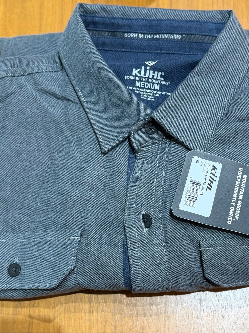 KÜHL Men's Descendr Shirt, Medium, Rare Boulder Gray Color Long Sleeve